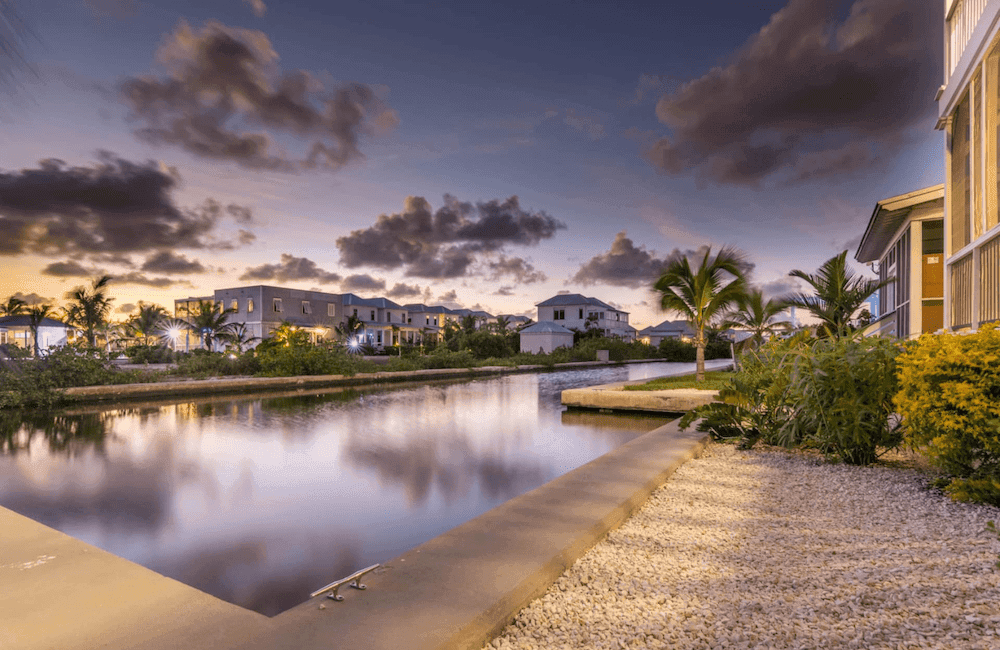 Canal-front streets at Mahogany Bay Village